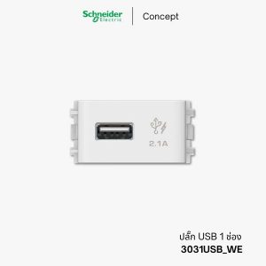 Schneider Concept ปลั๊กไฟUSB - 3031USB_WE