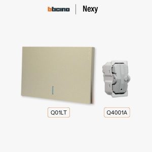 Bticino Nexy ชุดสวิตช์ทางเดียว 1 ช่อง สีไทเทเนียม มีไฟ | 1 way 1 gang light switch - Titanium