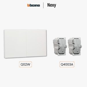 Bticino Nexy ชุดสวิตช์สองทาง 2 ช่อง สีขาว | 2 way 2-gang switch - White
