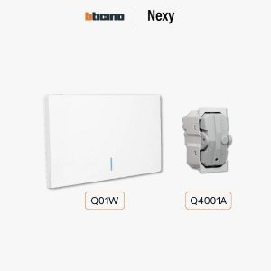 Bticino Nexy ชุดสวิตช์ทางเดียว 1 ช่อง สีขาว มีไฟ | 1 way 1 gang light switch - White