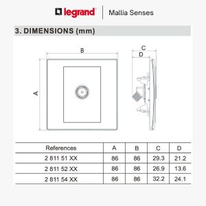 legrand mallia senses ปลั๊กทีวี - 281151MB
